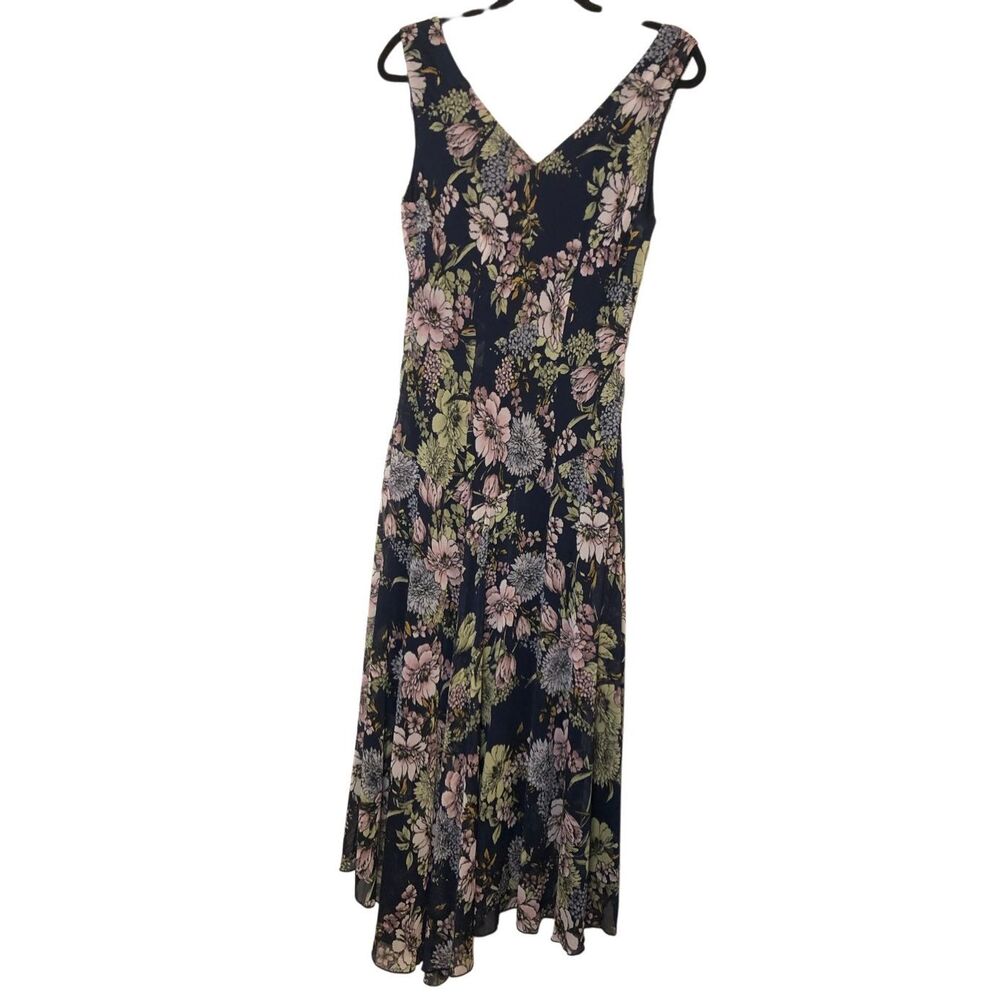 Connected Apparel Floral Handkerchief Hem Midi Dress Size 10 Romantic Cottagecor - Picture 3 of 10